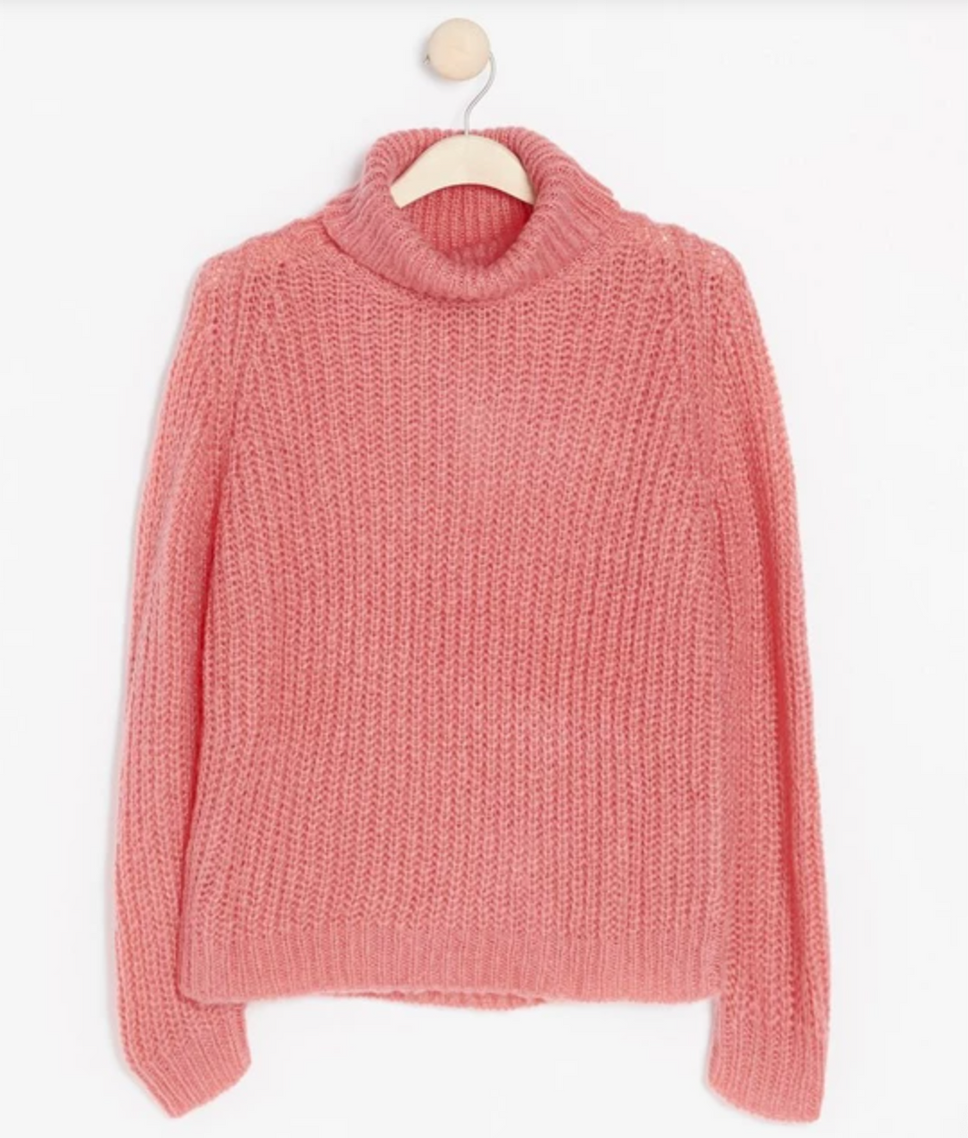 Soft Pink Roll Neck Knitwear Sweater