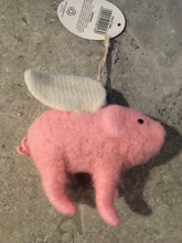 Load image into Gallery viewer, Felted Wool Flying Pig Decoration
